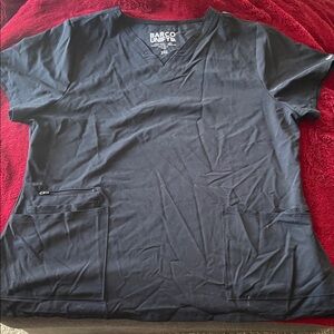 Men's Black V-Neck Scrub Top